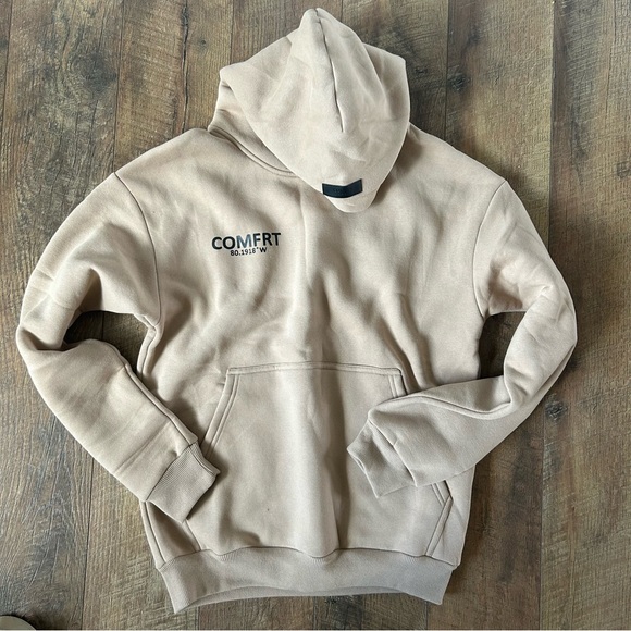 New Comfrt Coordinate Hoodie™ tan unisex cozy hooded pullover - Picture 5 of 6